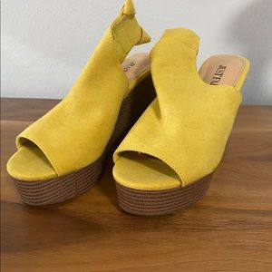 JustFab mustard wedges